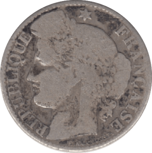 1888 SILVER 50 CENTS FRANCE - SILVER WORLD COINS - Cambridgeshire Coins