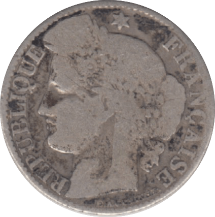 1888 SILVER 50 CENTS FRANCE - SILVER WORLD COINS - Cambridgeshire Coins