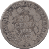 1888 SILVER 50 CENTS FRANCE - SILVER WORLD COINS - Cambridgeshire Coins