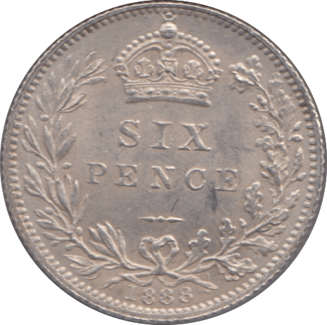 1888 SIXPENCE ( AUNC ) 5 - Sixpence - Cambridgeshire Coins