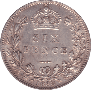 1888 SIXPENCE ( AUNC ) B - Sixpence - Cambridgeshire Coins
