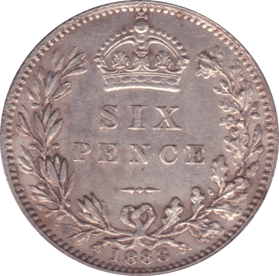 1888 SIXPENCE ( AUNC ) B - Sixpence - Cambridgeshire Coins