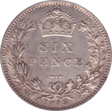 1888 SIXPENCE ( AUNC ) B - Sixpence - Cambridgeshire Coins