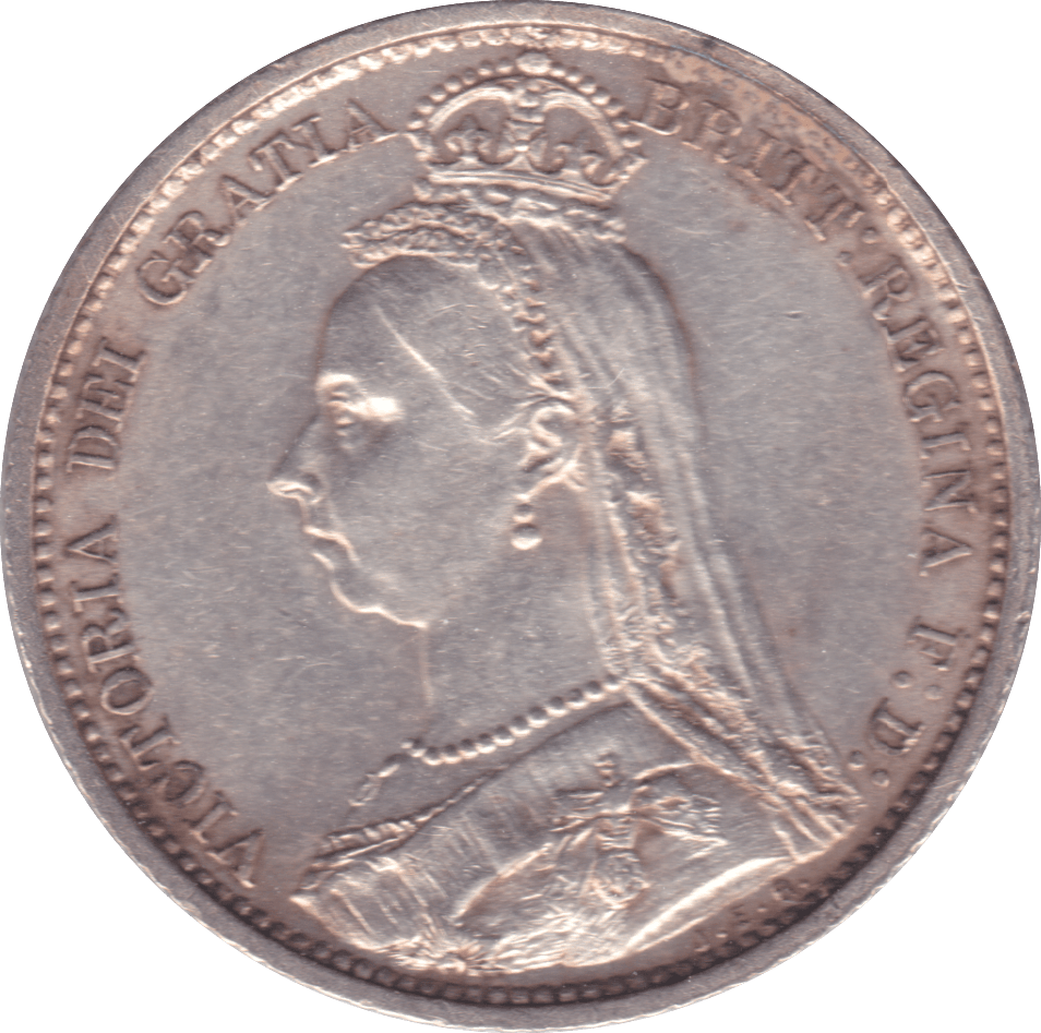 1888 SIXPENCE ( AUNC ) B - Sixpence - Cambridgeshire Coins