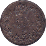 1888 SIXPENCE ( AUNC ) - Sixpence - Cambridgeshire Coins