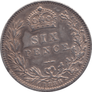 1888 SIXPENCE ( EF ) 9 - SIXPENCE - Cambridgeshire Coins
