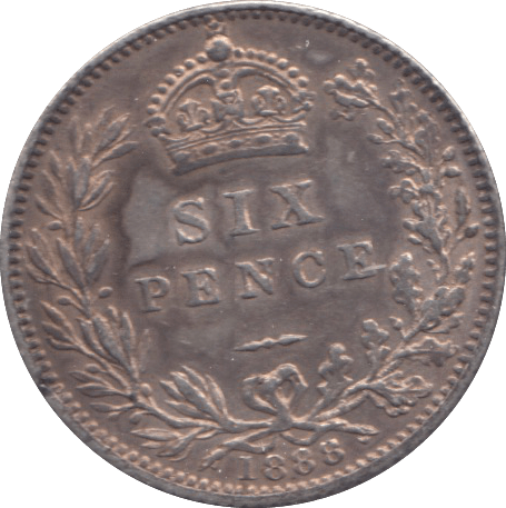 1888 SIXPENCE ( EF ) 9 - SIXPENCE - Cambridgeshire Coins