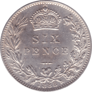 1888 SIXPENCE ( UNC ) A - Sixpence - Cambridgeshire Coins