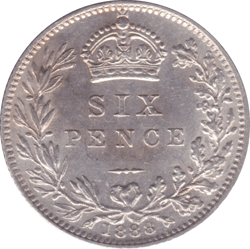 1888 SIXPENCE ( UNC ) A - Sixpence - Cambridgeshire Coins