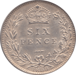 1888 SIXPENCE ( UNC ) - Sixpence - Cambridgeshire Coins