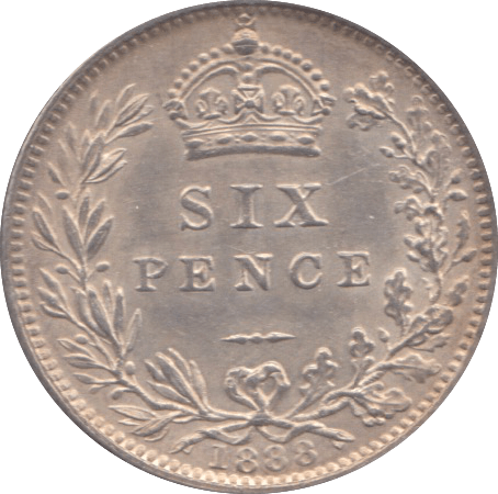 1888 SIXPENCE ( UNC ) - Sixpence - Cambridgeshire Coins