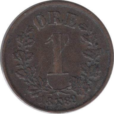 1889 1 ORE NORWAY - WORLD COINS - Cambridgeshire Coins