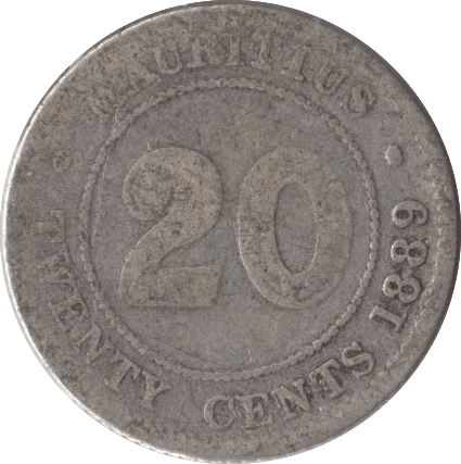 1889 20 CENTS MAURITIUS - WORLD COINS - Cambridgeshire Coins