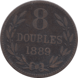 1889 8 DOUBLES GUERNSEY - WORLD COINS - Cambridgeshire Coins