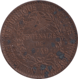 1889 CENT FRANCE - WORLD COINS - Cambridgeshire Coins