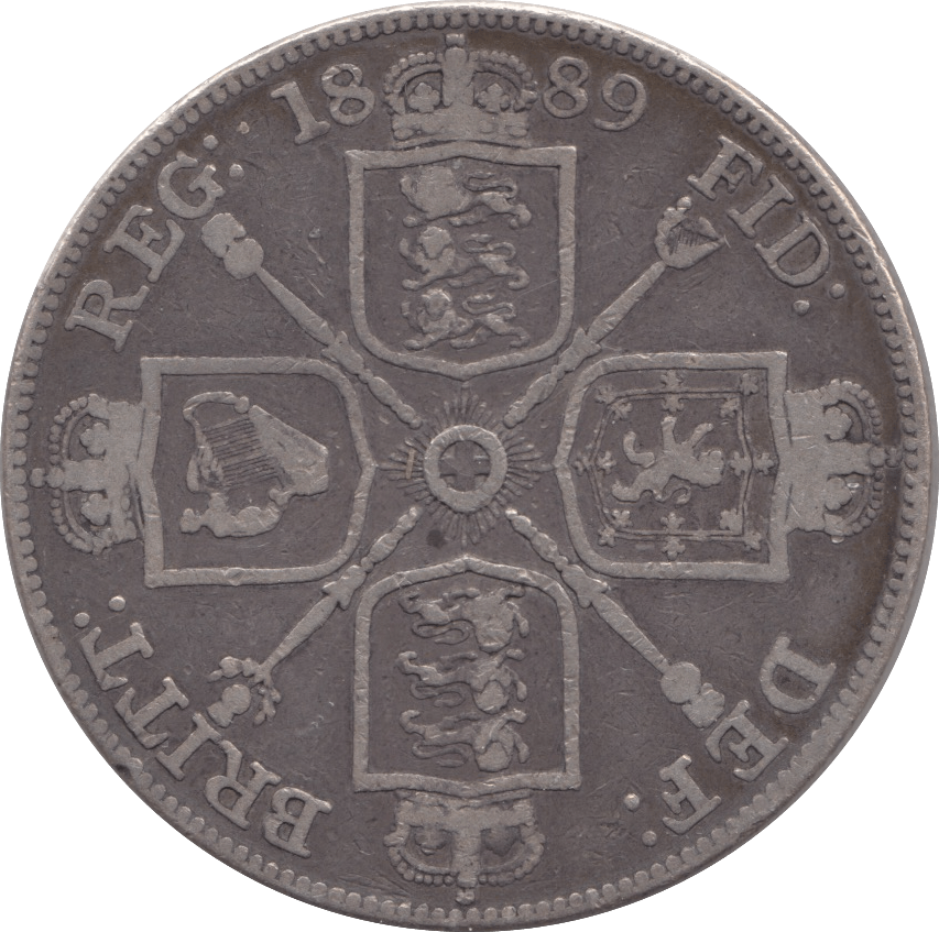 1889 DOUBLE FLORIN ( FINE ) 6 - DOUBLE FLORIN - Cambridgeshire Coins