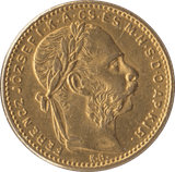 1889 GOLD 20 FRANCS HUNGARY - Gold World Coins - Cambridgeshire Coins