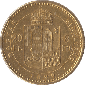 1889 GOLD 20 FRANCS HUNGARY - Gold World Coins - Cambridgeshire Coins