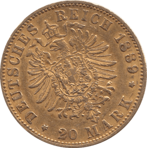 1889 GOLD 20 MARK GERMANY - Gold World Coins - Cambridgeshire Coins