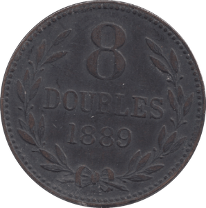 1889 GUERNSEY 8 DOUBLES - WORLD COINS - Cambridgeshire Coins