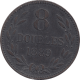 1889 GUERNSEY 8 DOUBLES - WORLD COINS - Cambridgeshire Coins