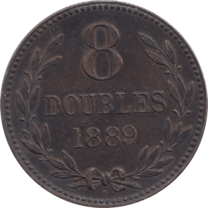 1889 GUERNSEY 8 DOUBLES - WORLD COINS - Cambridgeshire Coins