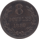 1889 GUERNSEY 8 DOUBLES - WORLD COINS - Cambridgeshire Coins