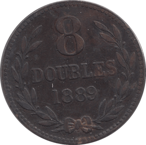 1889 GUERNSEY 8 DOUBLES - WORLD COINS - Cambridgeshire Coins