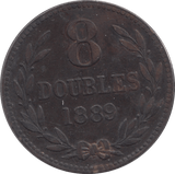 1889 GUERNSEY 8 DOUBLES - WORLD COINS - Cambridgeshire Coins