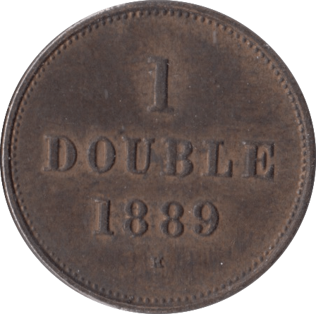 1889 GUERNSEY ONE DOUBLE - WORLD COINS - Cambridgeshire Coins