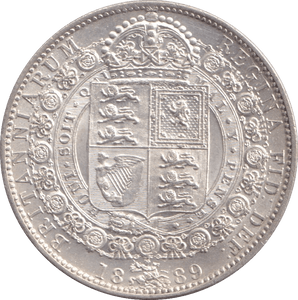 1889 HALFCROWN ( UNC ) - Halfcrown - Cambridgeshire Coins
