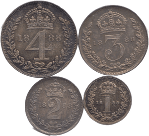 1889 MAUNDY SET VICTORIA - Maundy Set - Cambridgeshire Coins