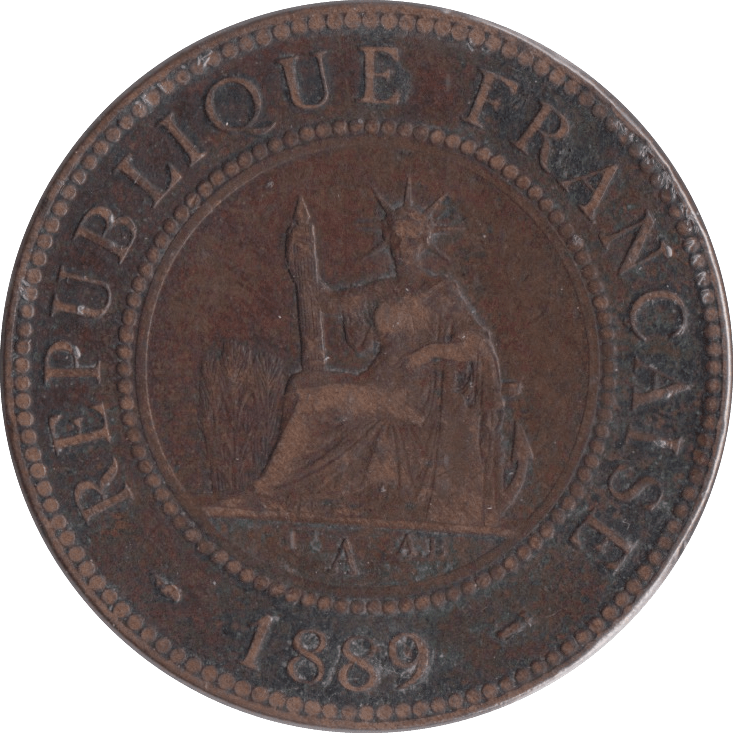 1889 ONE CENT INDO-CHINA FRANCE - SILVER WORLD COINS - Cambridgeshire Coins