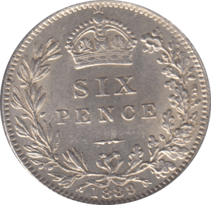 1889 SIXPENCE ( UNC ) 4 - sixpence - Cambridgeshire Coins
