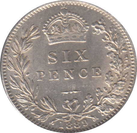 1889 SIXPENCE ( UNC ) 4 - sixpence - Cambridgeshire Coins