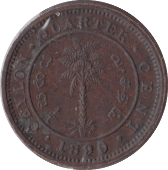 1890 1/4 CENT CEYLON - WORLD COINS - Cambridgeshire Coins