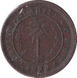 1890 1/4 CENT CEYLON - WORLD COINS - Cambridgeshire Coins