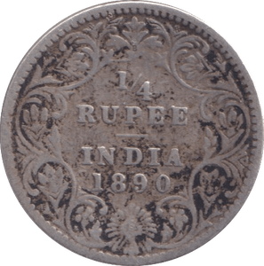 1890 1/4 RUPEE INDIA - WORLD COINS - Cambridgeshire Coins