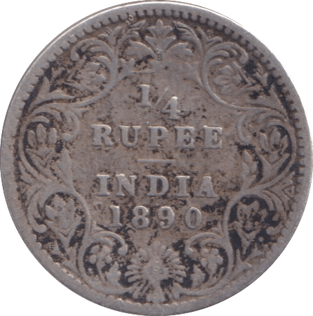1890 1/4 RUPEE INDIA - WORLD COINS - Cambridgeshire Coins