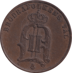 1890 2 ORE SWEDEN - WORLD COINS - Cambridgeshire Coins