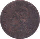 1890 ARGENTINA DOS CENTAVOS - WORLD COINS - Cambridgeshire Coins