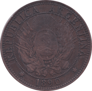 1890 ARGENTINA DOS CENTAVOS - WORLD COINS - Cambridgeshire Coins