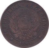 1890 ARGENTINA DOS CENTAVOS - WORLD COINS - Cambridgeshire Coins