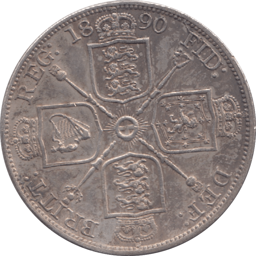 1890 CROWN ( EF ) 14 - Double Florin - Cambridgeshire Coins