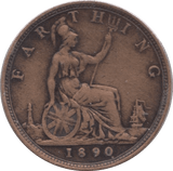 1890 FARTHING ( GVF ) - Farthing - Cambridgeshire Coins