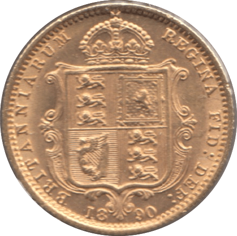 1890 GOLD HALF SOVEREIGN ( AUNC ) - Half Sovereign - Cambridgeshire Coins
