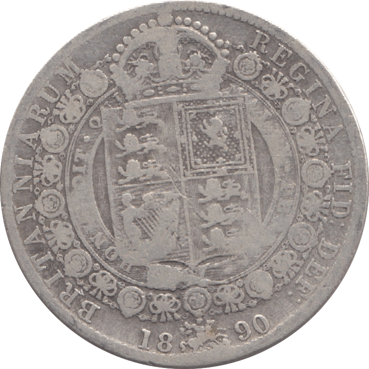 1890 HALFCROWN ( FINE ) 10 - Halfcrown - Cambridgeshire Coins