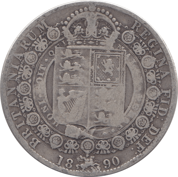 1890 HALFCROWN ( FINE ) - Halfcrown - Cambridgeshire Coins