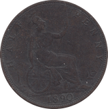 1890 HALFPENNY ( F ) B - Halfpenny - Cambridgeshire Coins