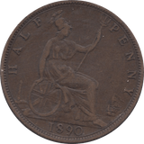 1890 HALFPENNY ( FINE ) - Halfpenny - Cambridgeshire Coins